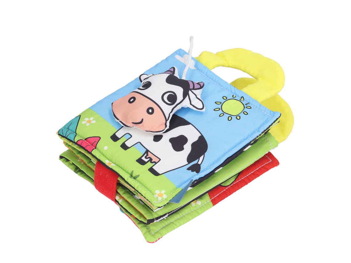 Primerox livro de Mordiscar com Ruído 3 em 1 Dobrável Espelho Sensorial para Bebê