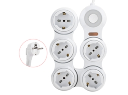 Aetheria tomada de Energia com 5 Tomadas Concavas 10a, Indicador de Energia, Proteção Contra Surto e Infantil