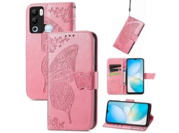 Capa De Celular Em Couro Com Estampa De Borboleta, Amor E Flor Para Infinix Hot 12i