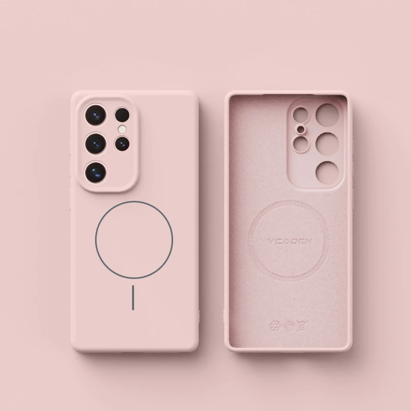 Capa Magnética De Silicone Líquido (rosa) Para Samsung Galaxy S26, Capa Traseira De Tpu Macio.