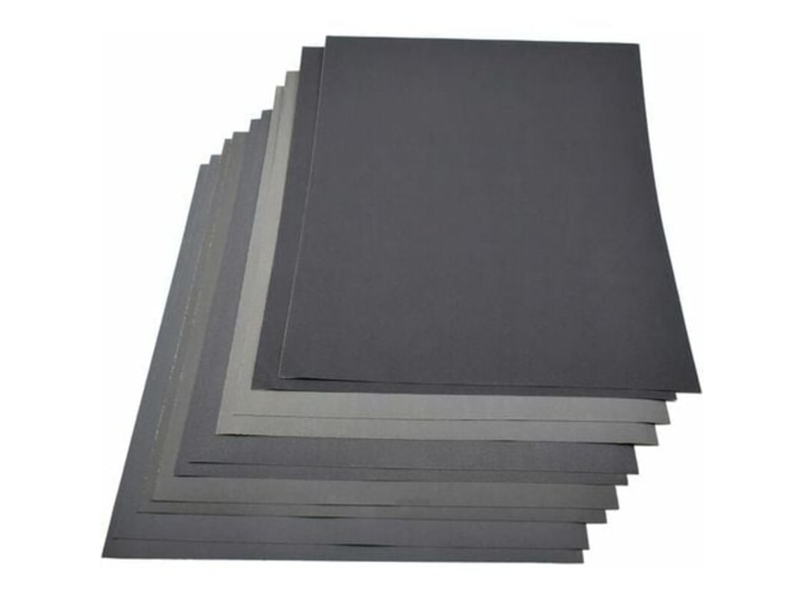 Lixa BRILVIBERA 230x280 mm, 2 folhas por granulação 800 a 2000, para uso úmido