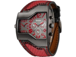 Lurelia Relógio De Quartzo Masculino, Material Resistente, Mostrador Analógico, Vermelho, Modelo Lx13499
