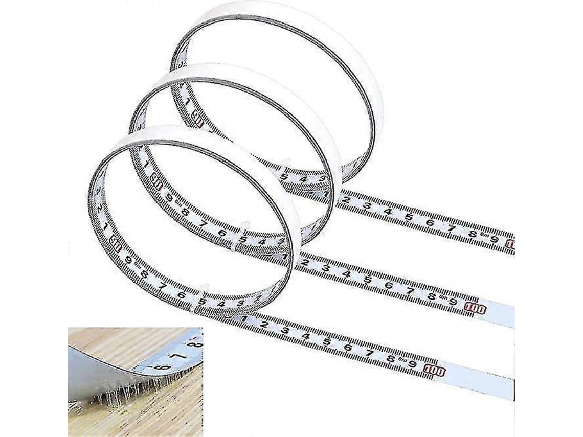 3 Rolos De Fita Métrica Autoadesiva, Fita Métrica De 1 M Para Esquadria, Régua De Aço Para Bancada, Fita Métrica Com Adesivo Na Parte Traseira, F