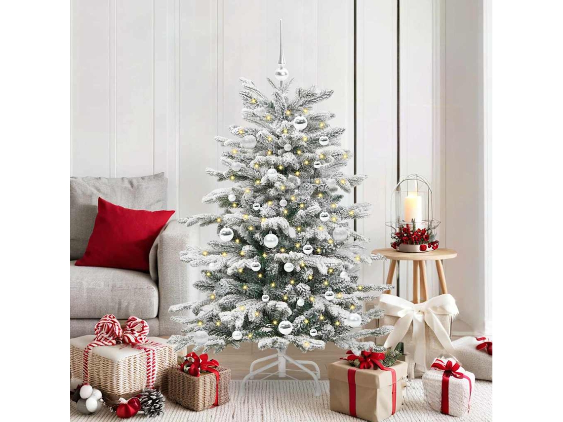 Vidaxl Árvore De Natal Articulada Artificial Branco 150 Cm Pe E Pvc