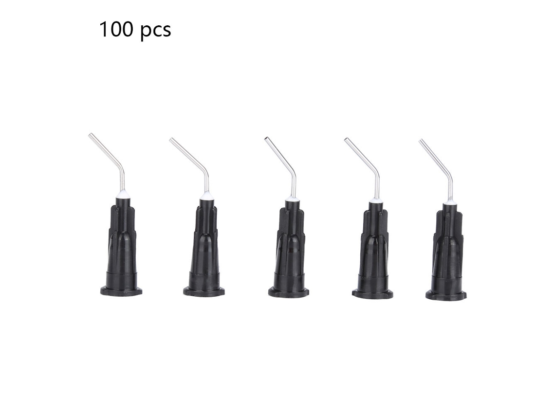100 Peças de Agulhas de Irrigação Pré-B Dobradas Descartáveis Odontológica (18g 1,17mm)