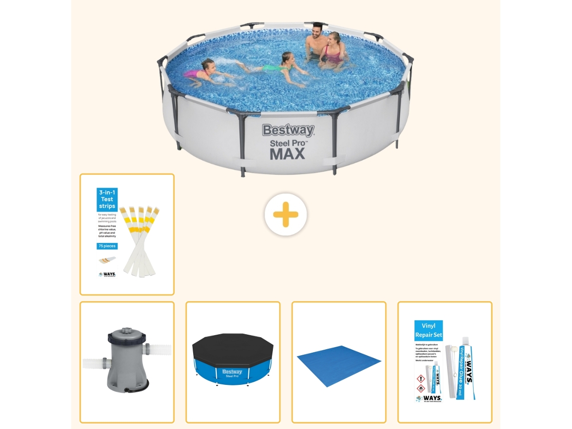Piscina Bestway Steel Pro Max Redonda 305x76 Cm 6 peças S22766 BESTWAY