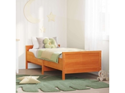 Vidaxl Estrutura Da Cama Marrom Cera 80 X 200 Cm Derivados De Madeira