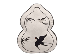 Almofada Moderna de Pelúcia Estilo Novo Chinês com Pássaros e Cabaça para Decoração de Sala e Sofá Branca CHABERLU