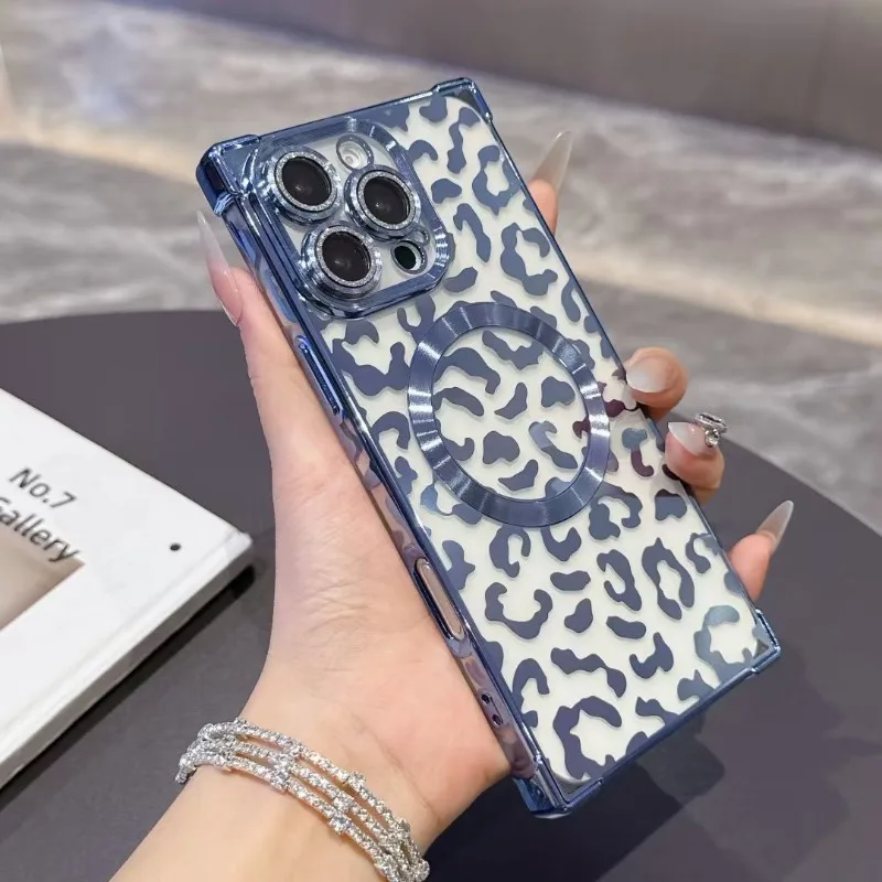 Capa Magnética Para Celular Yuanfeng Azul Para Iphone 14 Pro, Com Revestimento Macio E Resistente A Impactos.