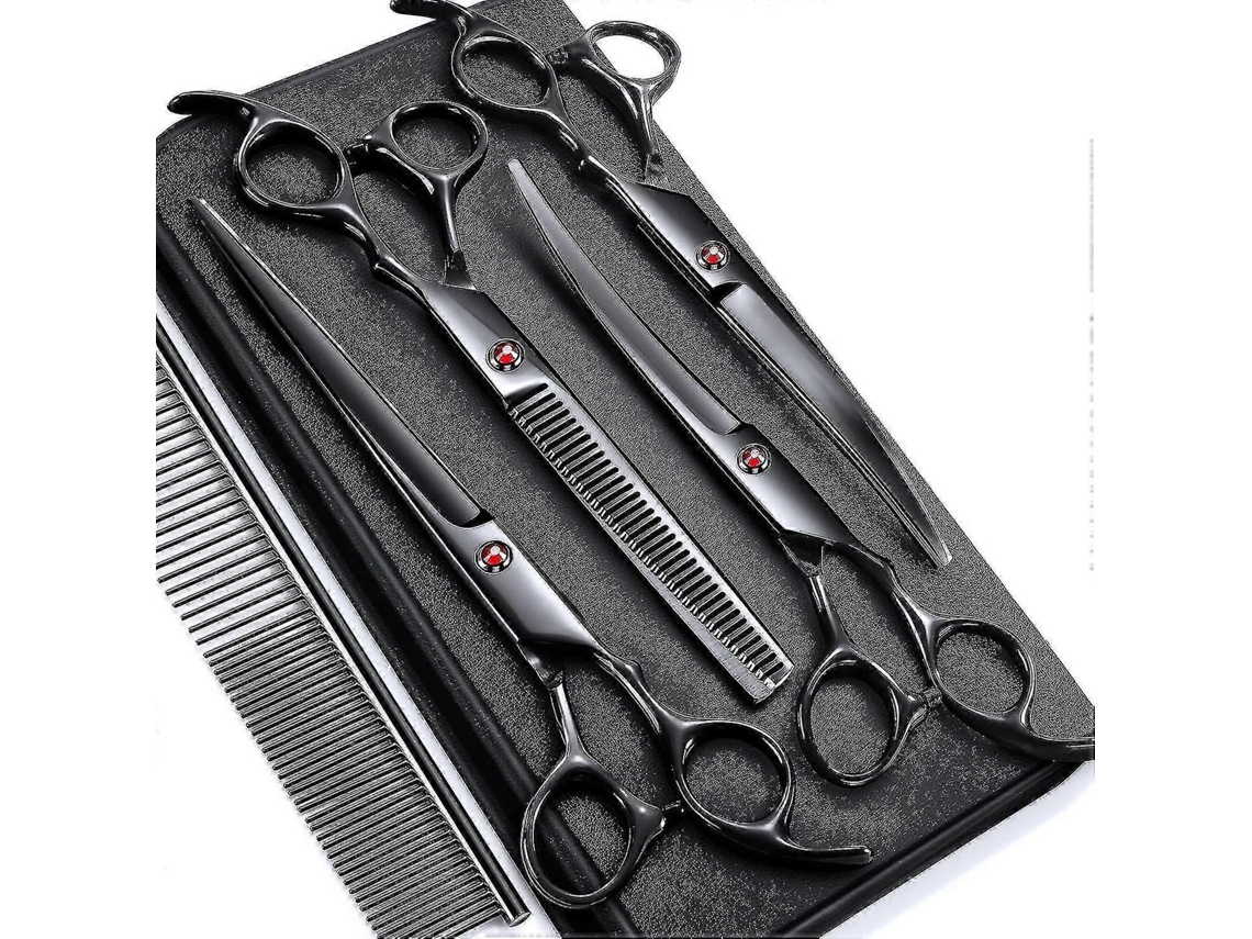 Kit Profissional De Tesouras De Tosa Para Cães, 6 Em 1, Aço Inoxidável De 7,0 Polegadas