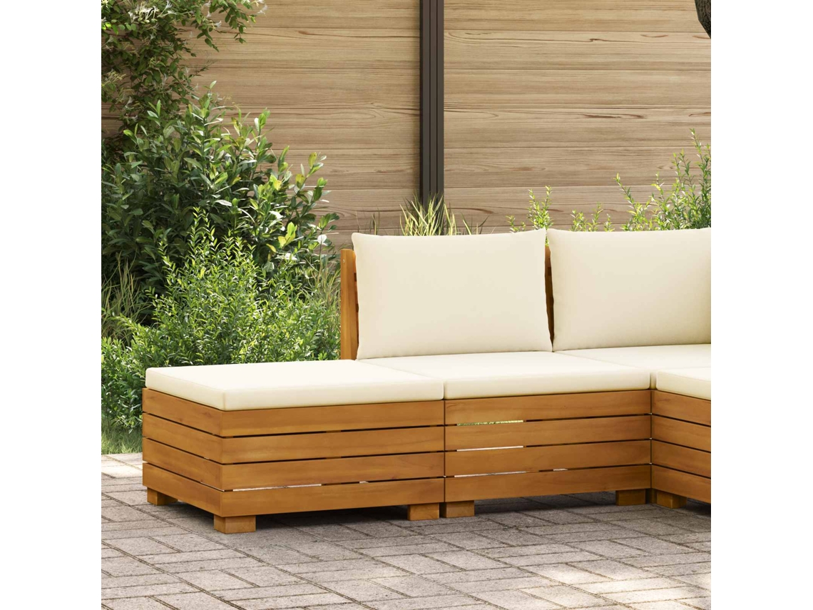 Vidaxl Conjunto De Lounge De Jardim Com Almofada 2 Peça Castanho