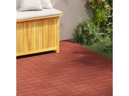 Vidaxl Pedra Passo 6 Unid. Vermelho 40,5 X 40,5 X 2 Cm Borracha
