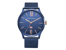 Reloj De Pulsera Analógico De Cuarzo Para Hombre Con Correa Estencil Resistente Al Agua Mini Focus Azul