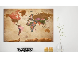 Quadro de Cortiça ARTGEIST World Map: Brown Elegance (90 x 60 cm)