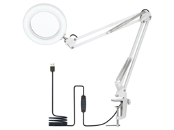 Lurelia Lâmpada Lupa 8x Led Braçadeira Ajustável Branco