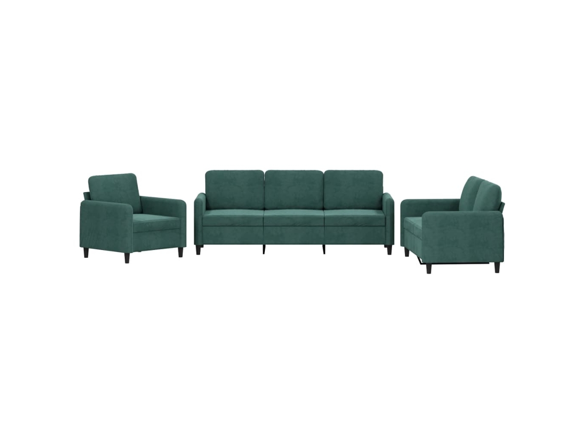 Sofa Set, Sofa Sets Vidaxl Verde Veludo (n/a)