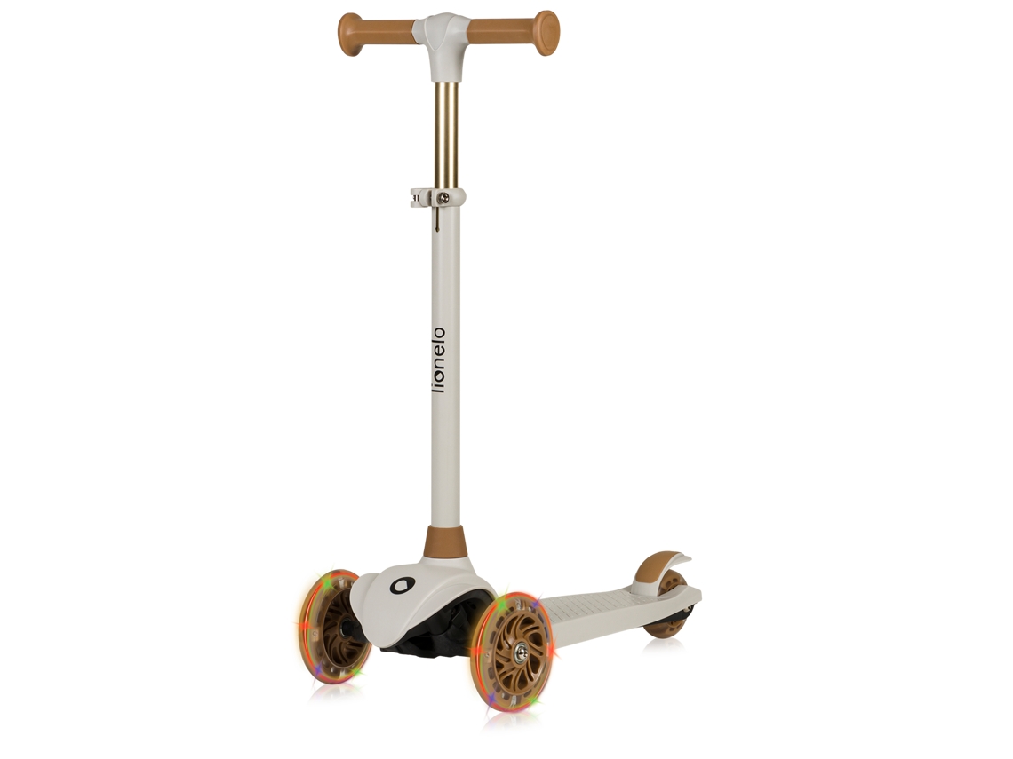 Trotinete para Crianças LIONELO Jessy Até 50kg Ajustável Leve Dobrável Rodas Iluminadas Bege