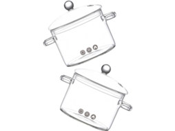 Conjunto De 2 Caçarolas De Vidro Transparente De 1500ml Com Tampas, Resistentes Ao Calor, Ideais Par Gokoco