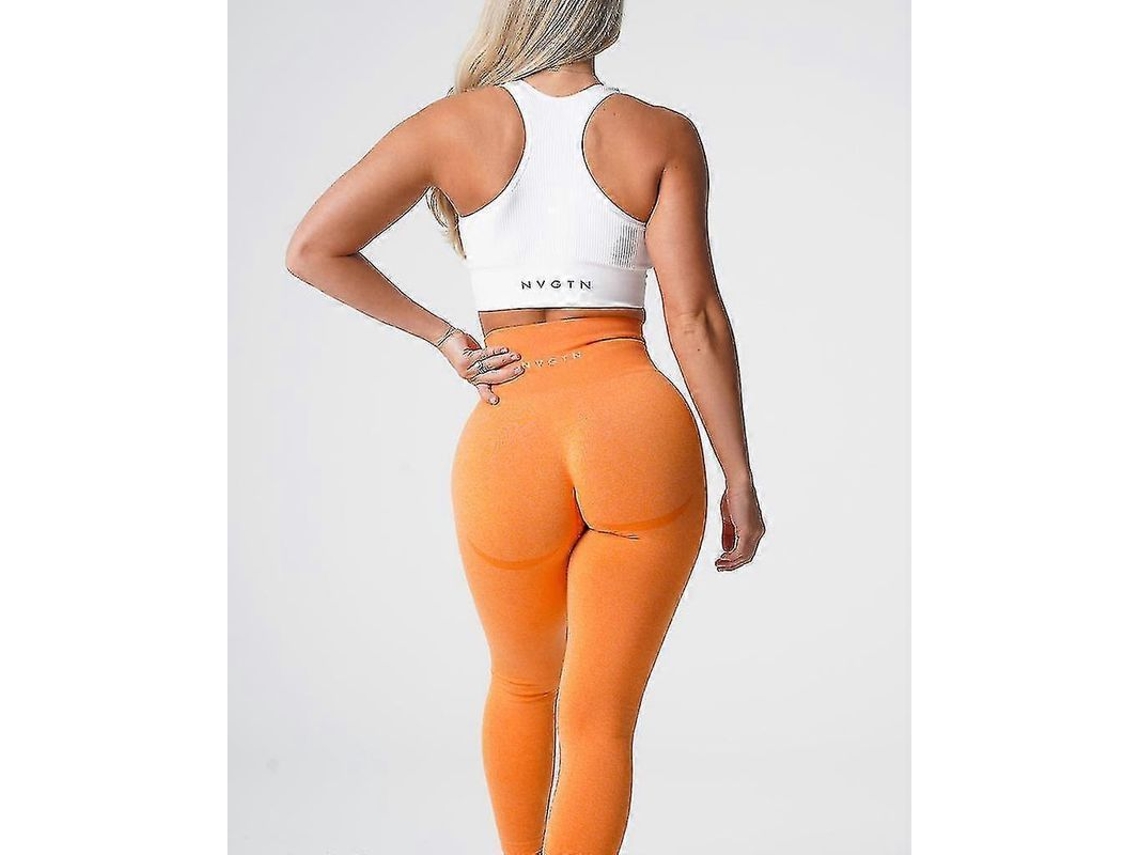 Calcinhas Sem Costuras Nvgtn - Contorno De Coxa E Glúteo, Alça Alta, Tecido Suave E Elástico Para Academia Laranja Pôr Do Sol
