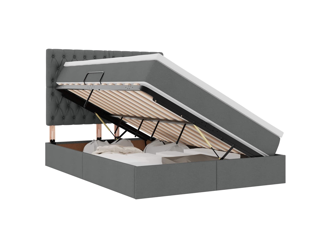 SYFAX™ Cama de Armazenamento Led com Colchão Cinzento escuro
