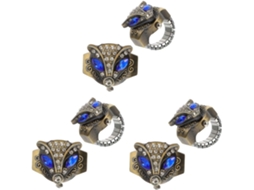 Conjunto 6 Relógios Design Retrô Homens Mulheres Acessório Elegante Casual Dedo Anel Uso GOKOCO