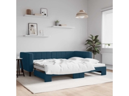 Vidaxl Sofá-cama Com Gavetão 90x200 Cm Veludo Azul