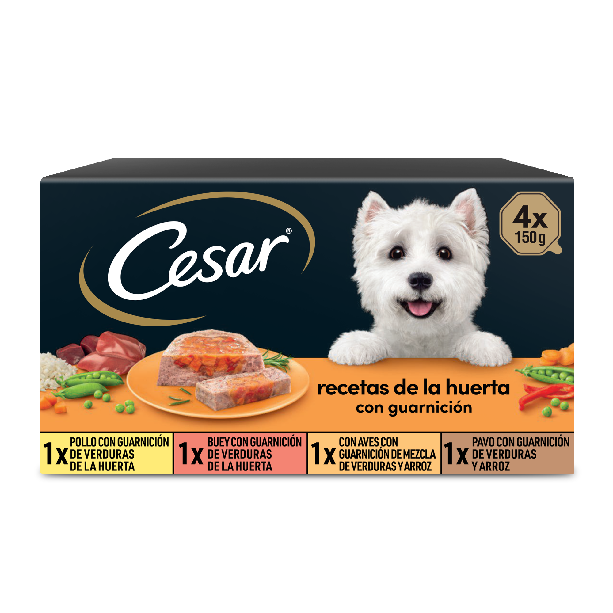 Alimentação Húmida para Cães Receitas Do Jardim em Patê e Geleia Multipack 4X150G CESAR