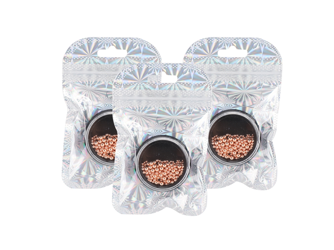 3 Caixa De Unhas Arte Moda Bolas De Aço Unhas Diy Micro Pérolas Metálicas Ferramenta De Manicure Gz11