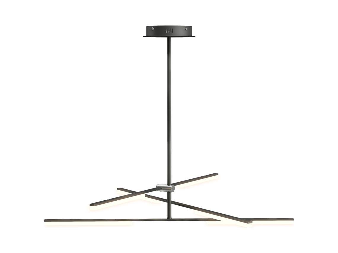 Candeeiro Suspenso Moderno Candeeiro de Teto Led com Ângulo de Luz Ajustável Pantalla de Acrílico Ø100x79cm Preto BTFORUS