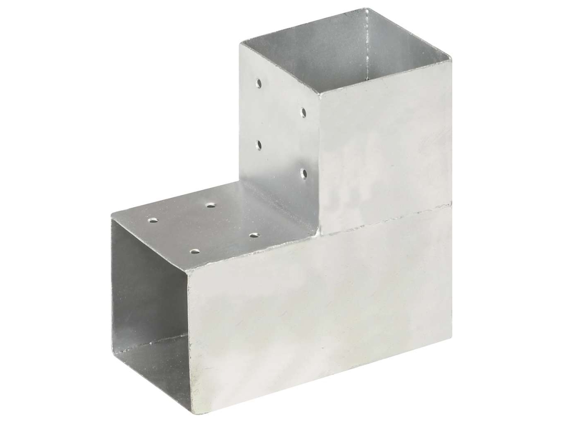 Vidaxl Base Para Poste Em Forma De L 101x101 Mm Metal Galvanizado