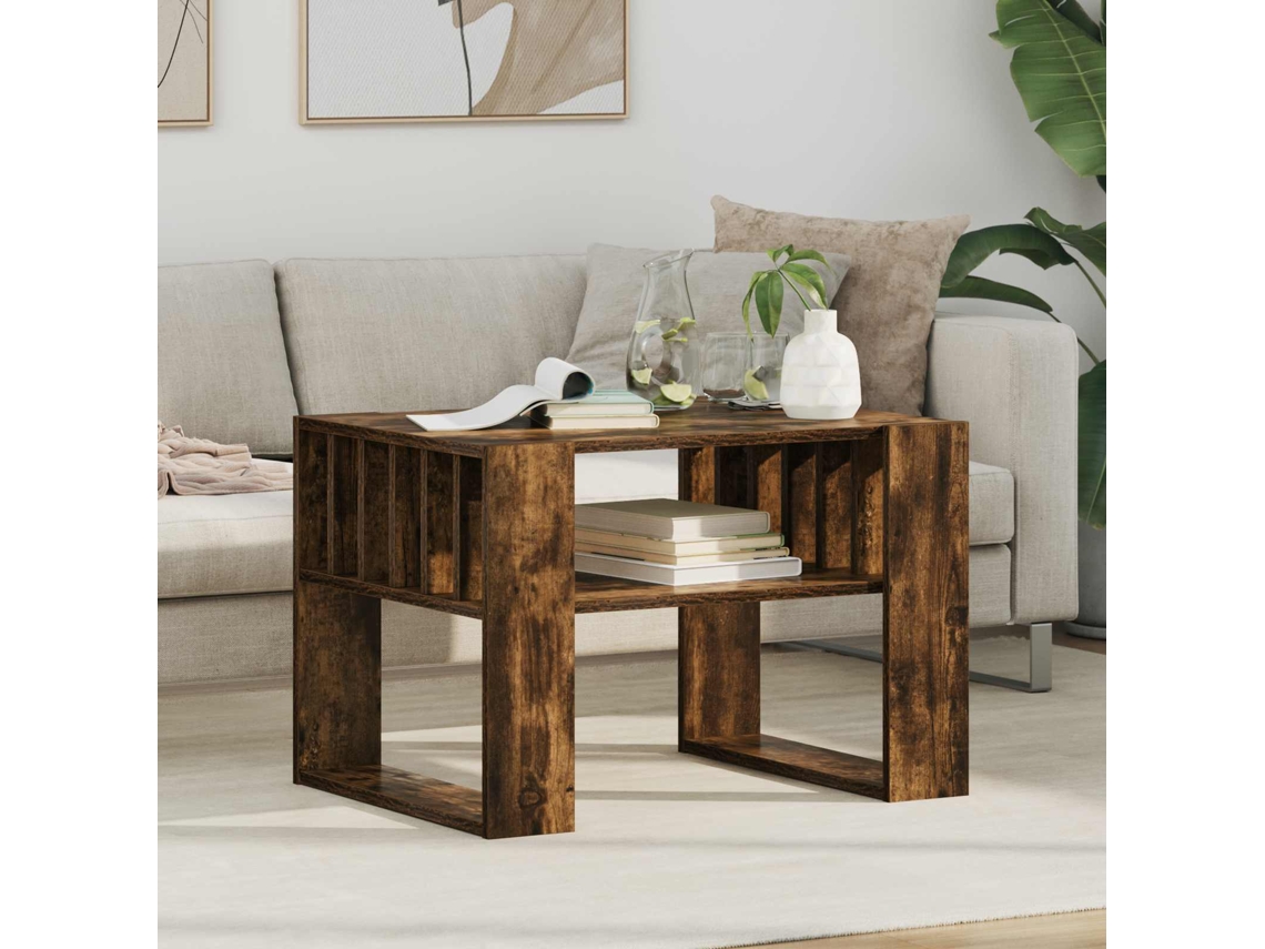 Vidaxl Mesa De Centro Carvalho Defumado 66 X 49,5 X 45 Cm