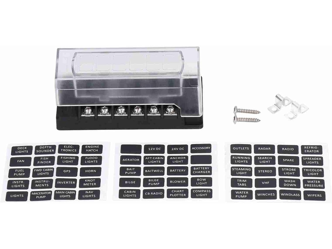 Bloco De Lâminas 6 Vias Para Carro, Barco, Autocaravana, Caminhão Dc 12-32v