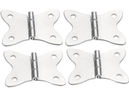 Conjunto De 4 Dobradiças Prateadas Para Porta Caixa Joias, Música