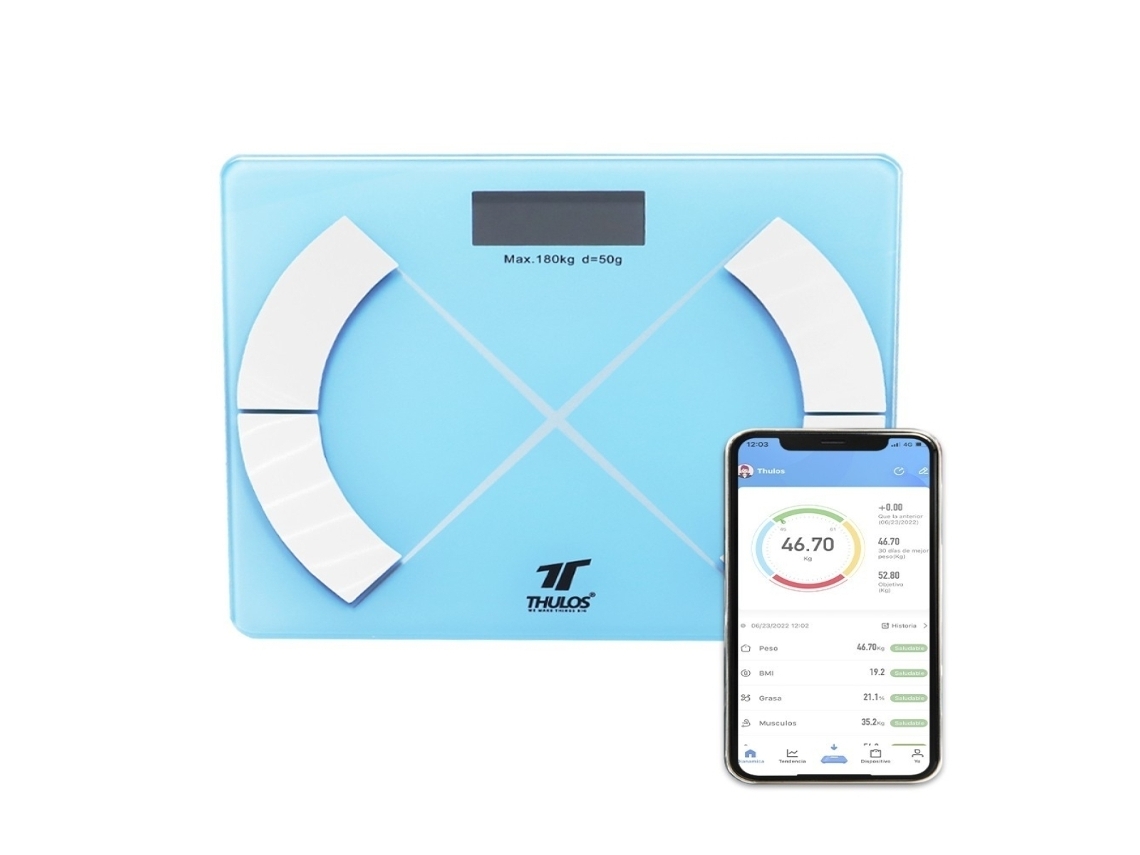 Báscula de Baño Bluetooth App para Ios Y Android a Balança de Banheiro THULOS com Bluetooth Oferece Múltiplas Medições