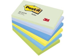 Bloco de Notas Adesivas POST-IT Cores Fantasia Pack 6 (76 x 127 mm)
