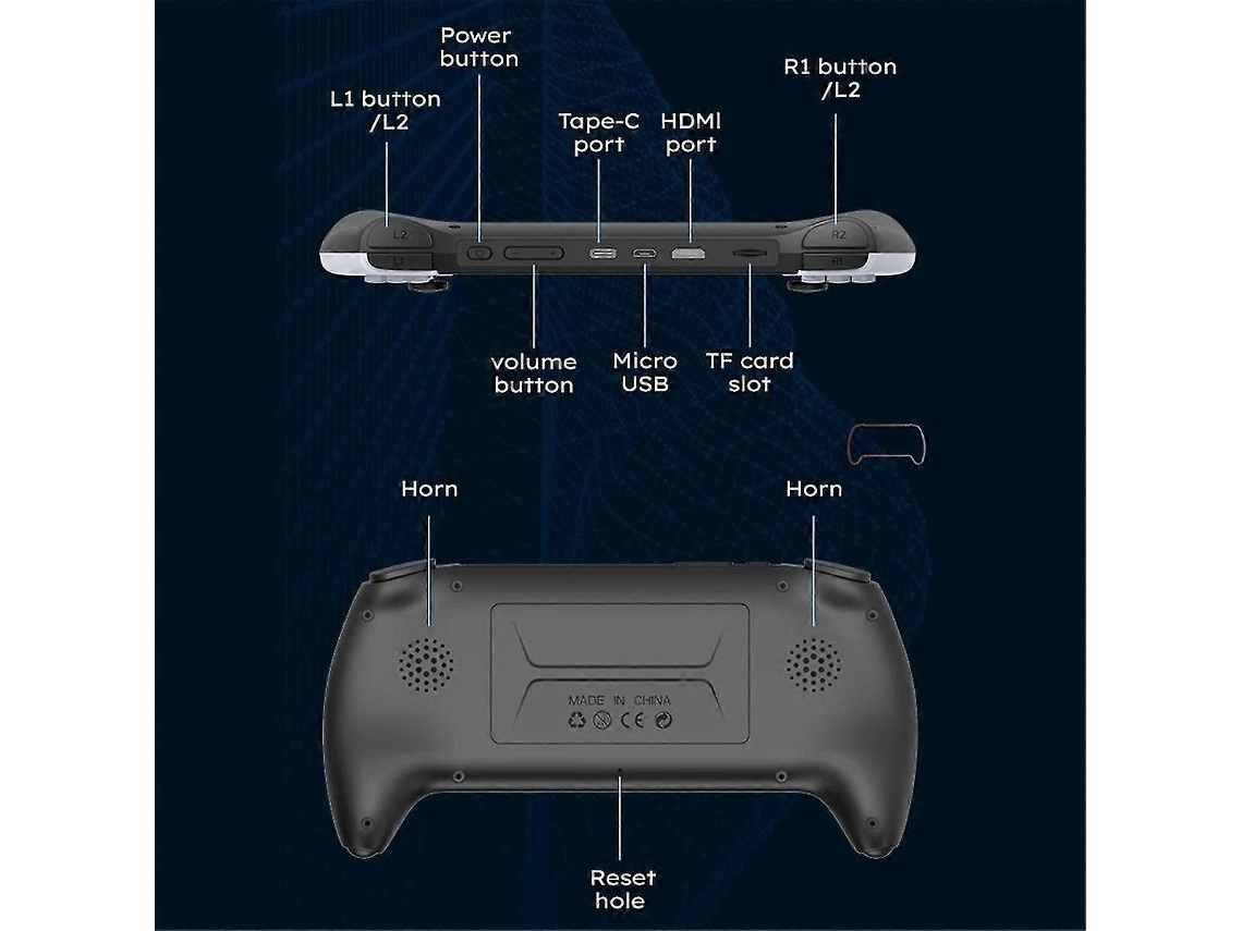 Console de Jogos Project X 4,3 Polegadas e 8 Gb, Portátil, Compatível com Emuladores Ps1, Mame Gb. GOKOCO