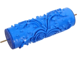 Conjunto De 2 Ferramentas De Pintura Decorativa Com Borracha Estampada Com Motivos Florais Para Paredes Azuis.