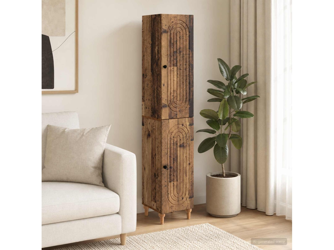 Vidaxl Conjunto De Gabinete 2 Unid. Madeira Antiga