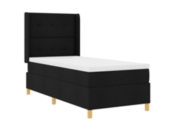 Conjunto 1 Cama Contemporânea Vidaxl Preto Tecido (80 X 200 Cm)