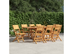 Vidaxl Cadeiras De Jardim Dobráveis 8 Pcs 55x61x90 Cm Teca Maciça