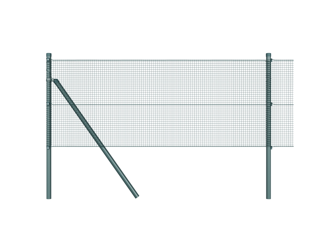 Conjunto 1 Poste De Cerca Vidaxl Verde Aço (50 X 0,6 M)