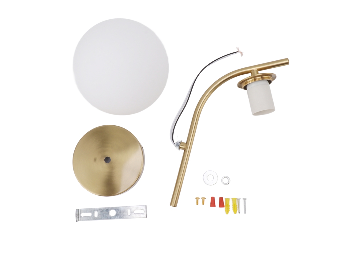 Rebe-lâmpada De Parede De Vidro Interior Sconce Dourado Porta Lâmpada E27 E26 85‑265v Para Quarto