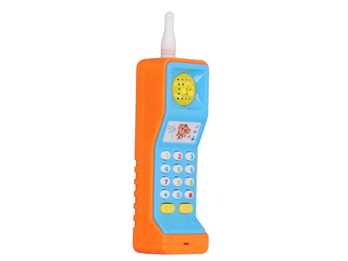 Mali telefone Brinquedo Infantil Educativo Musical Retro com Luz para Meninos e Meninas Laranja