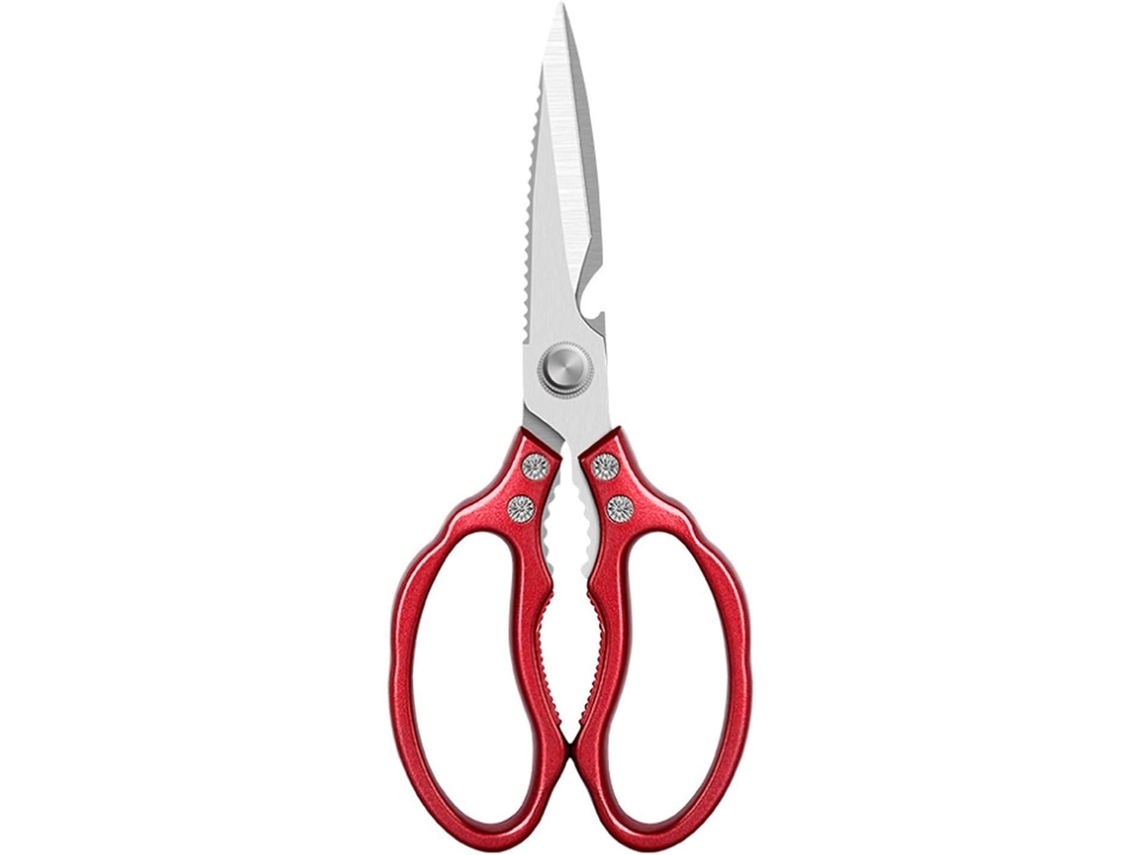 Lurelia Tesoura Cozinha 1 Peça Aço Inoxidável Abridor Integrado 0 A 3 Cm Vermelho Multiuso