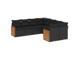 Garden Sofa Set, Garden Sofa Sets Vidaxl Preto Rattan / Vime (n/a)