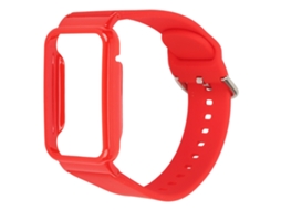 Cinto De Silicone Com Capa Protetora Para Mi Band 7 Pro Vermelho