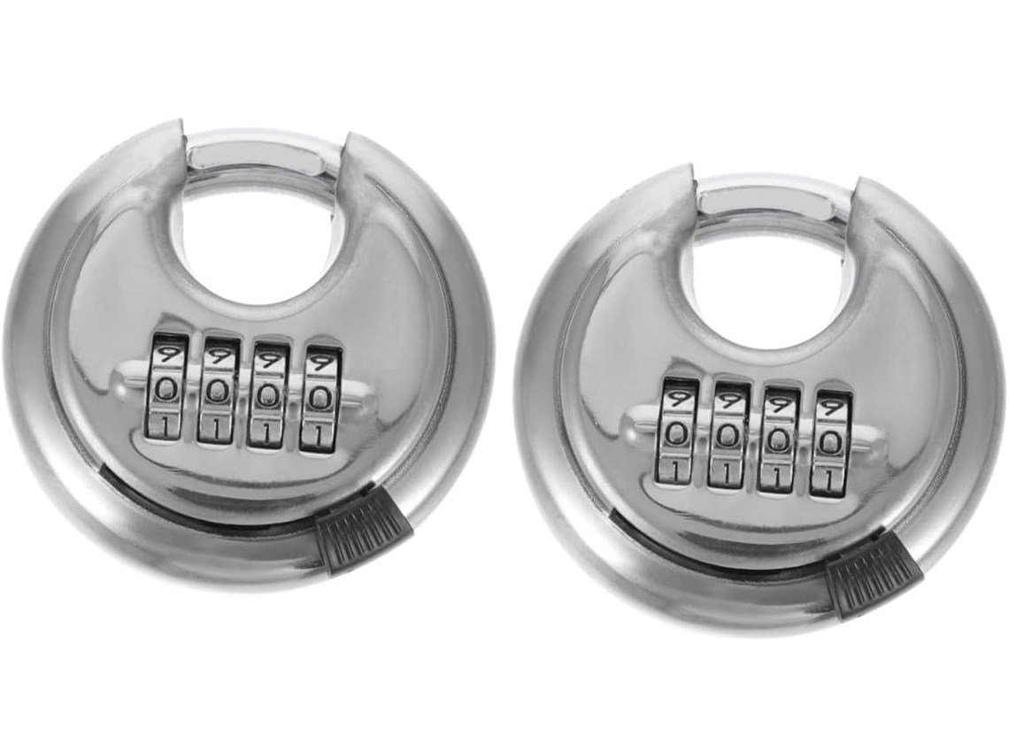 Conjunto De 2 Cadeados Combinação Reforçados Em Aço Inoxidável Com