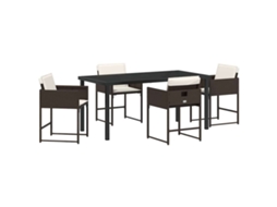 Maison Exclusive - Conjunto De Jantar Para Jardim 5 Pcs Castanho Vime Pe