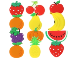 Levemolo Conjunto De 12 Ímãs Silicone Em Formato Frutas Para Geladeira, Decorativos