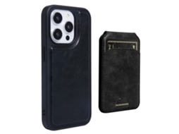 Suporte Casa Para Iphone 15 Pro Max Pele Sintética Com Porta-cartões Preto